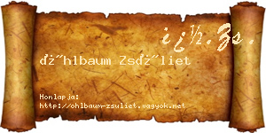 Öhlbaum Zsüliet névjegykártya